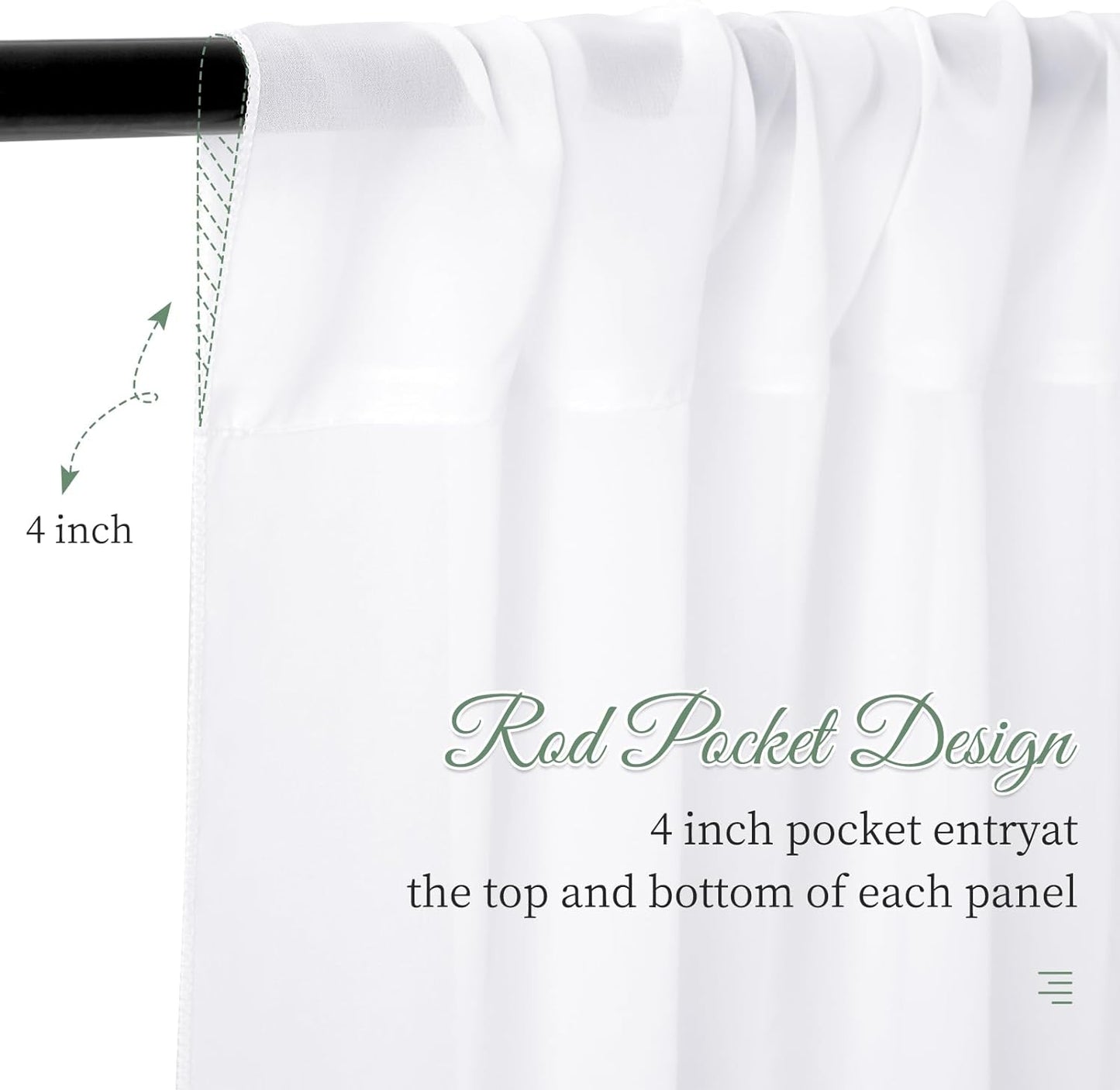 4 Panels White Wedding Ceiling Drapes 5ftx40ft Ceiling Drapes Chiffon Fabric Arch Draping Sheer Curtains Soft Drapery Draping Wedding Ceiling Decorations for Party Ceremony Stage Swag