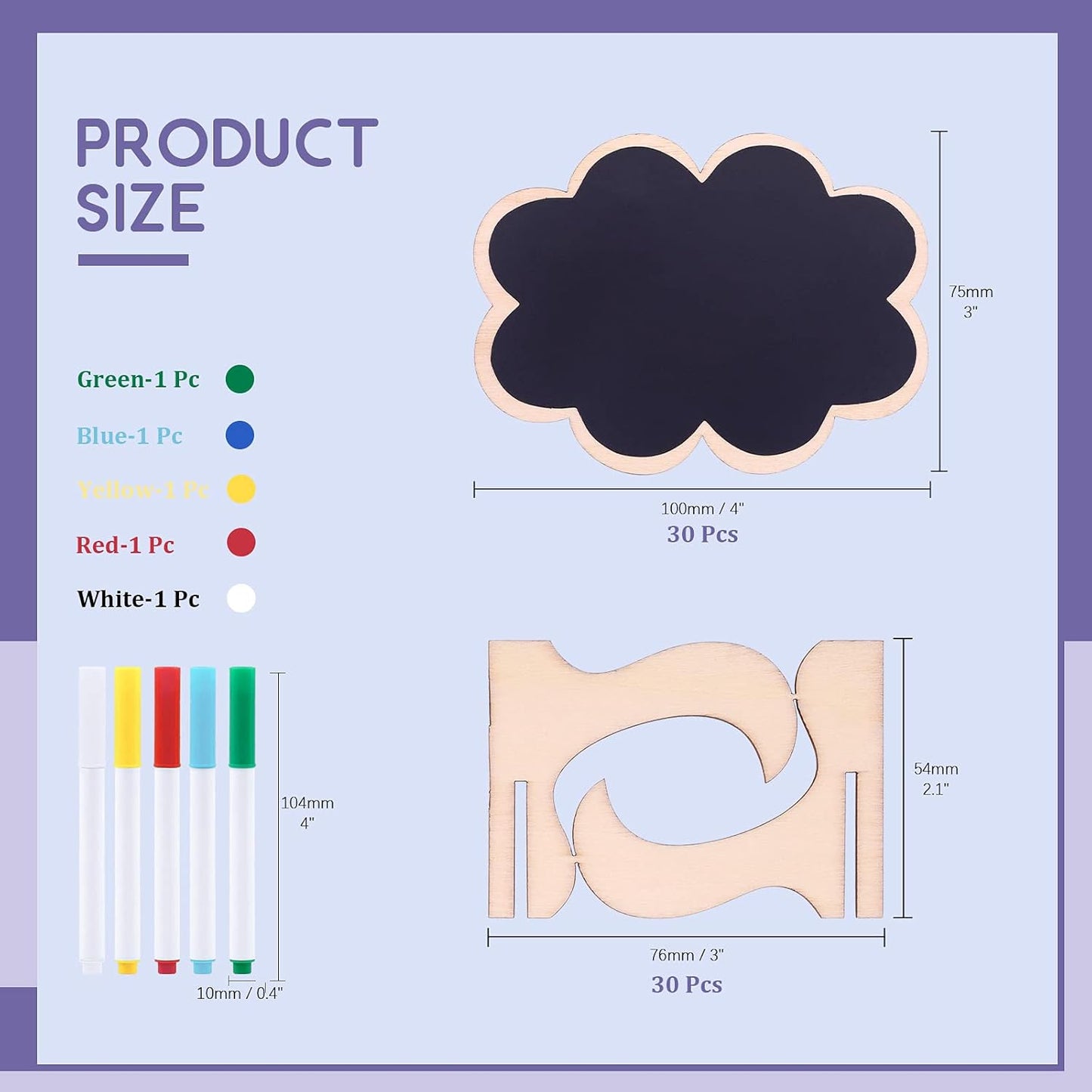 Swpeet 30Pcs Mini Chalkboards Signs with Liquid Chalk Markers and Easel Stand, Clouds Message Board Signs for Weddings Place Cards, Birthday Parties, Table Numbers and Event Decorations