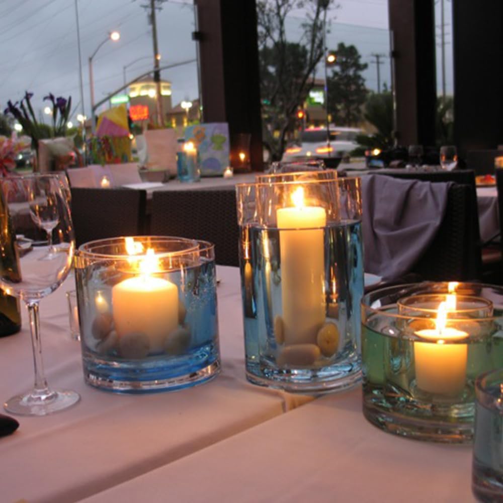 WGV Tea Light Votive Candle Holder 3x3, Clear Tiny Cylinder Glass Vase, Small Planter Terrarium for Home Accent Decor, 24 Pieces