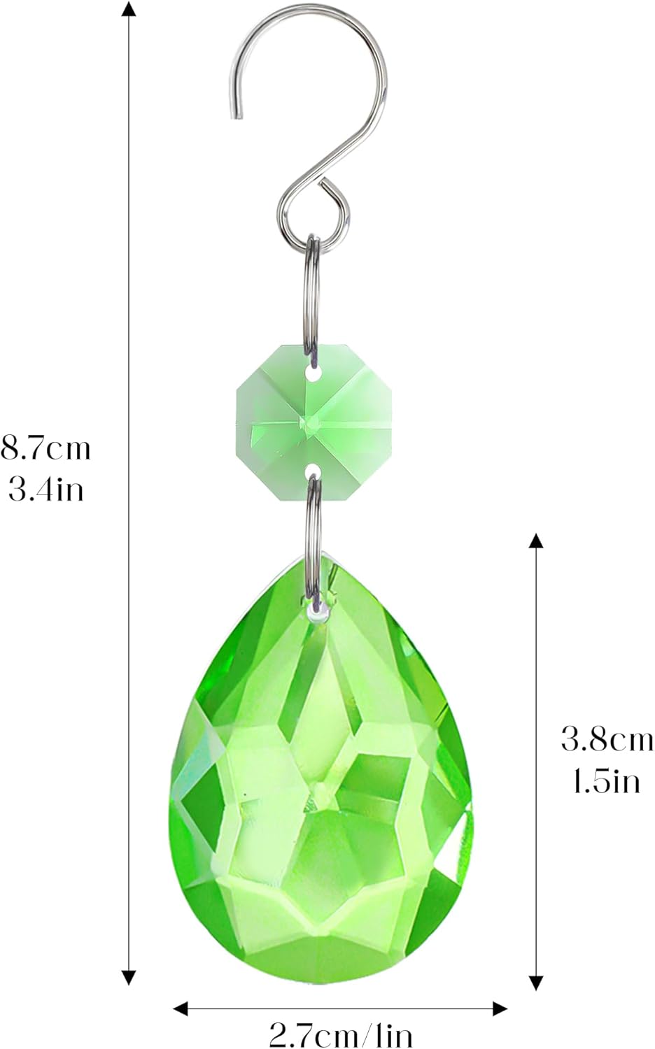 H&D HYALINE & DORA 3Inch Crystal Suncatcher Bauhinia Prisms Pendants 10Pcs Chandelier Crystals Replacement Hanging Sun Catcher Beads for DIY Arts Crafts Decor (Green)