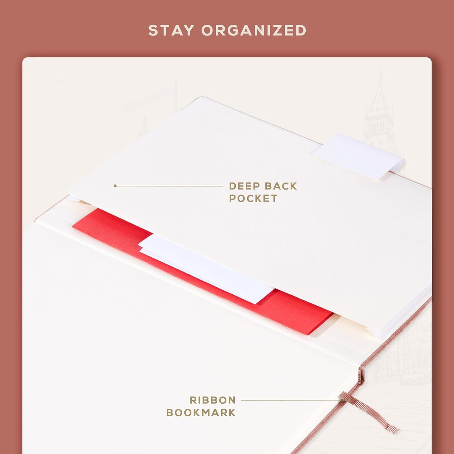 Beechmore Books A4 Sketchbook – 8.5x11 Premium Vegan Leather Bound Large Sketch Book Hardcover with 156 Thick 160gsm Perforated Ivory Pages, Blank Sketch Pad, Gift Boxed, Back Pocket, Ribbon Bookmark