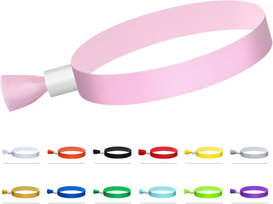 Green-Power America 100 Pcs Cloth Event Wristbands, Event Wristbands, Colored Wrist Bands for Events, for Lightweight Concert Wrist Strap for Activities, Party Bracelets for Events (Color : Pink)