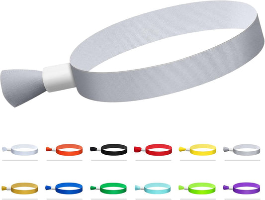 Green-Power America 100 Pcs Cloth Event Wristbands, Event Wristbands, Colored Wrist Bands for Events, for Lightweight Concert Wrist Strap for Activities, Party Bracelets for Events (Color : Gray)