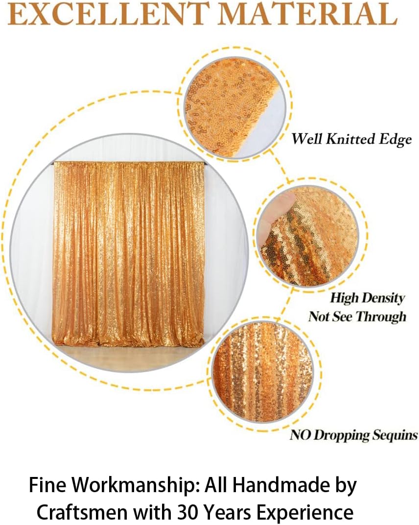 ShiDianYi 20FTX10FT Gold Sequin Photo Backdrop, Select Your Size,Wedding Photo Booth,Photography Background,Ceremony Backgrounds