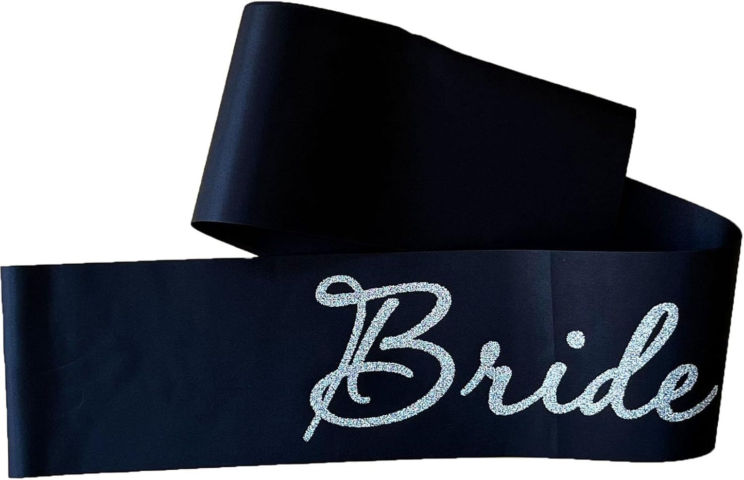 Black Bride to Be Sash for Bridal Shower Bachelorette Party Wedding Hen Party Decorations Engagement Gifts Favors Miss to Mrs Sash with Glitter Letter Silver