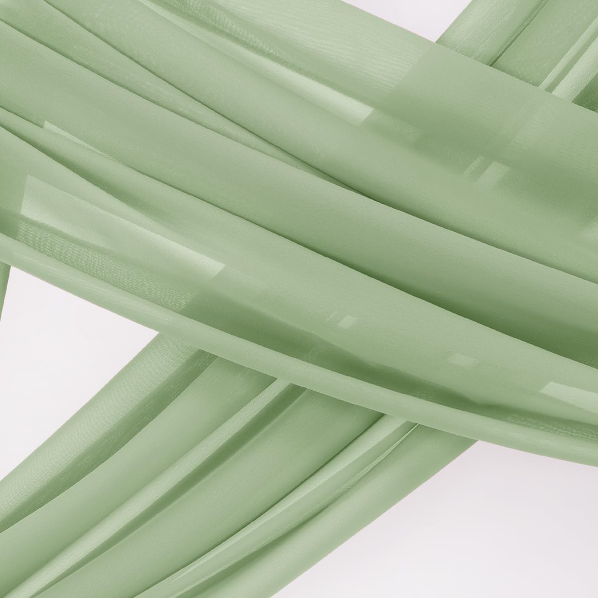 Socomi Wedding Arch Draping Fabric 3 Panels 29" x 19Ft Sage Green Sheer Chiffon Curtain Drapes 6 Yards for Wedding Ceremony Birthday Party Decoration