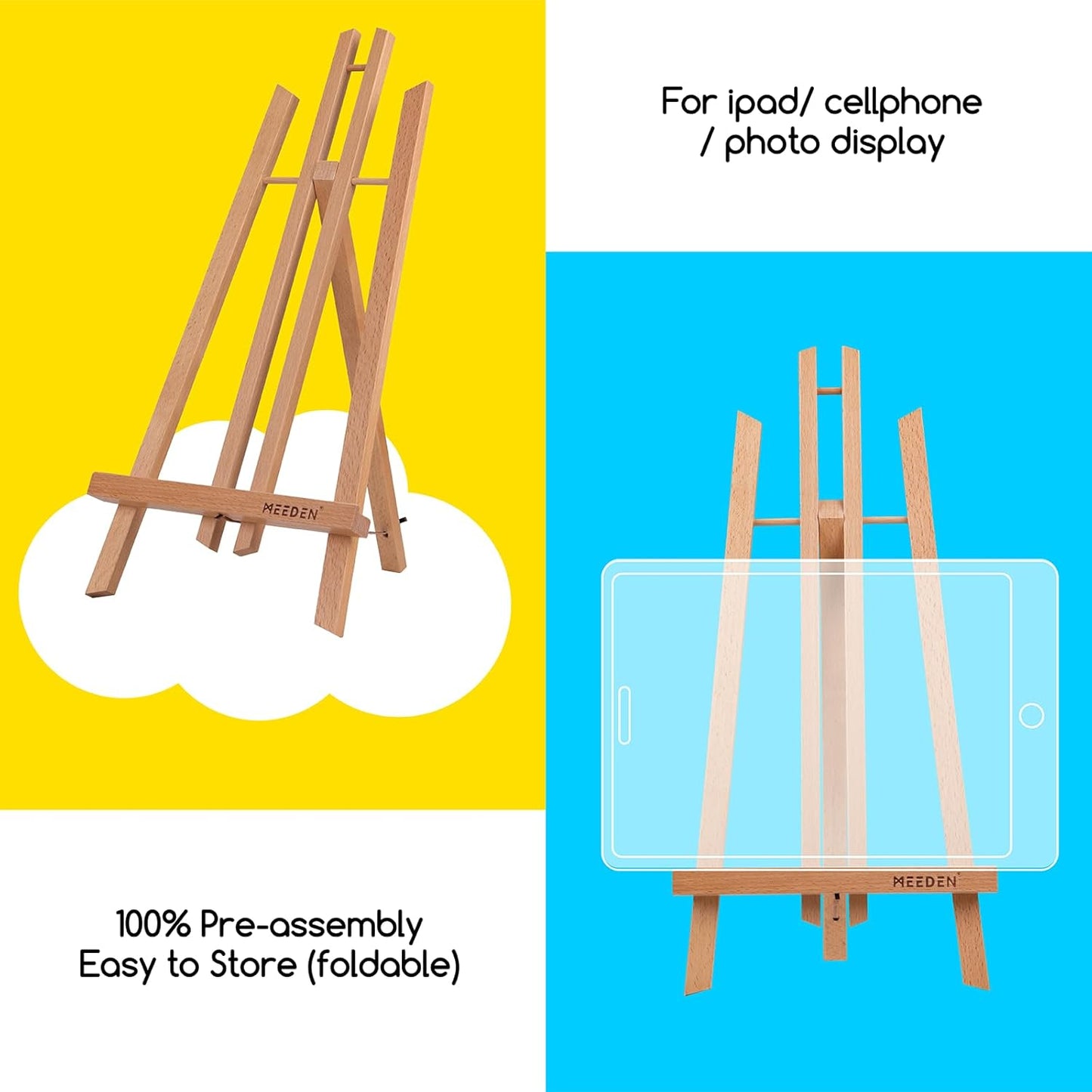MEEDEN 20 Inch Tabletop Easel: 12 Pack Beech Wood Easel for Painting - Display Table Top Easel Canvas Stand for Painting Sign