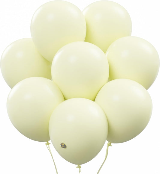 AFTERLOON® Biodegradable Balloons 50 pcs Pastel Yellow 10 Inch, Matte Color Thickened Extra Strong Latex Helium Float, Colorful Bulk Color ballon baloon Globos Para Decoration De Fiestas Kids