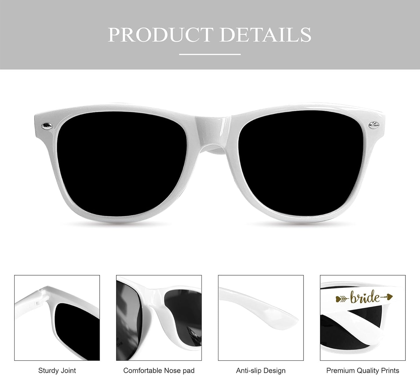 LADY&HOME 10 Pack Bachelorette Party Sunglasses Favors, Bridesmaid and Bride Tribe Sunglasses for Bridal Party, Bridal Shower(Navy)