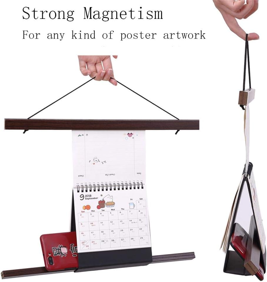 25x16 25x35 25x38 Poster Frame, Magnetic Light Wood Wooden Frame Hanger for Photo Picutre Canvas Artwork Art Print Wall Hanging (1 Pack, 25", Walnut)