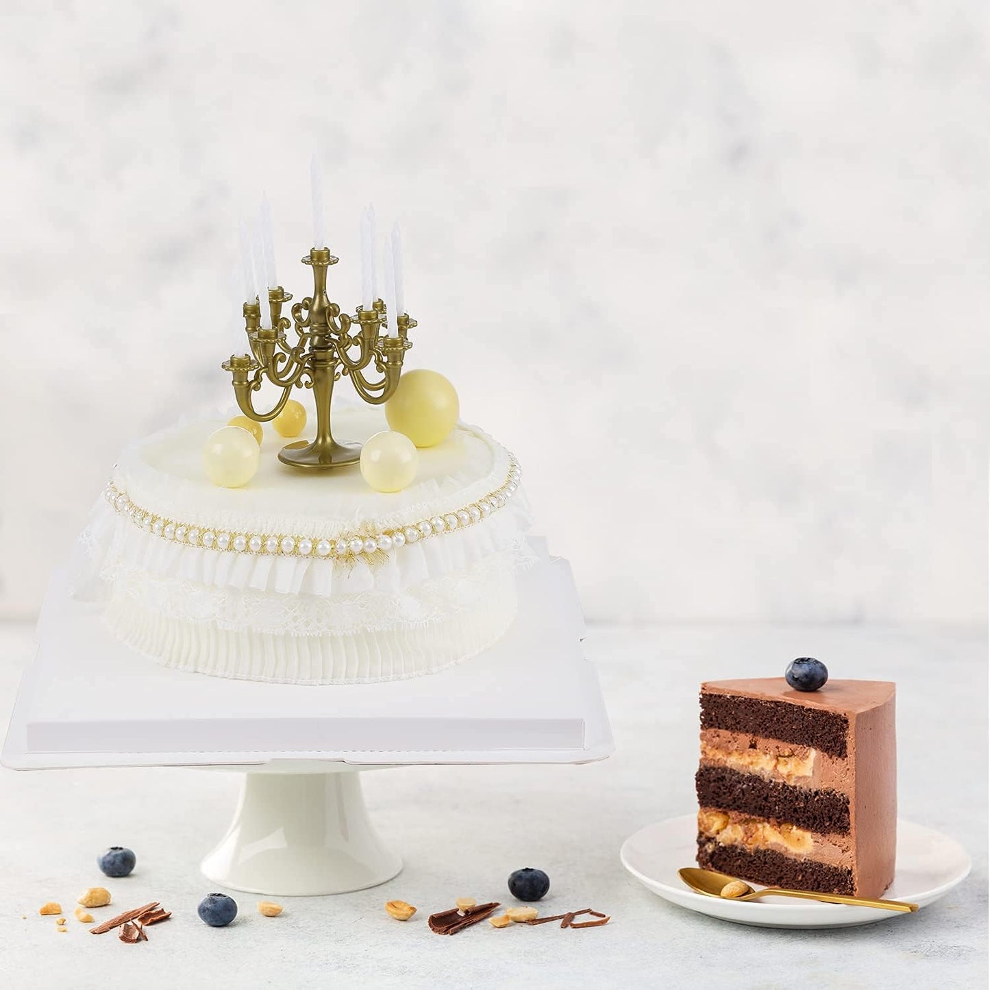 XININSUN 6Pcs clear cake Box with Ribbon, 8 X 8 X 9inch tall cake box,8inch Bakery Take Out Transport Containers Clear Gift Boxes for Wedding, Birthday, Party