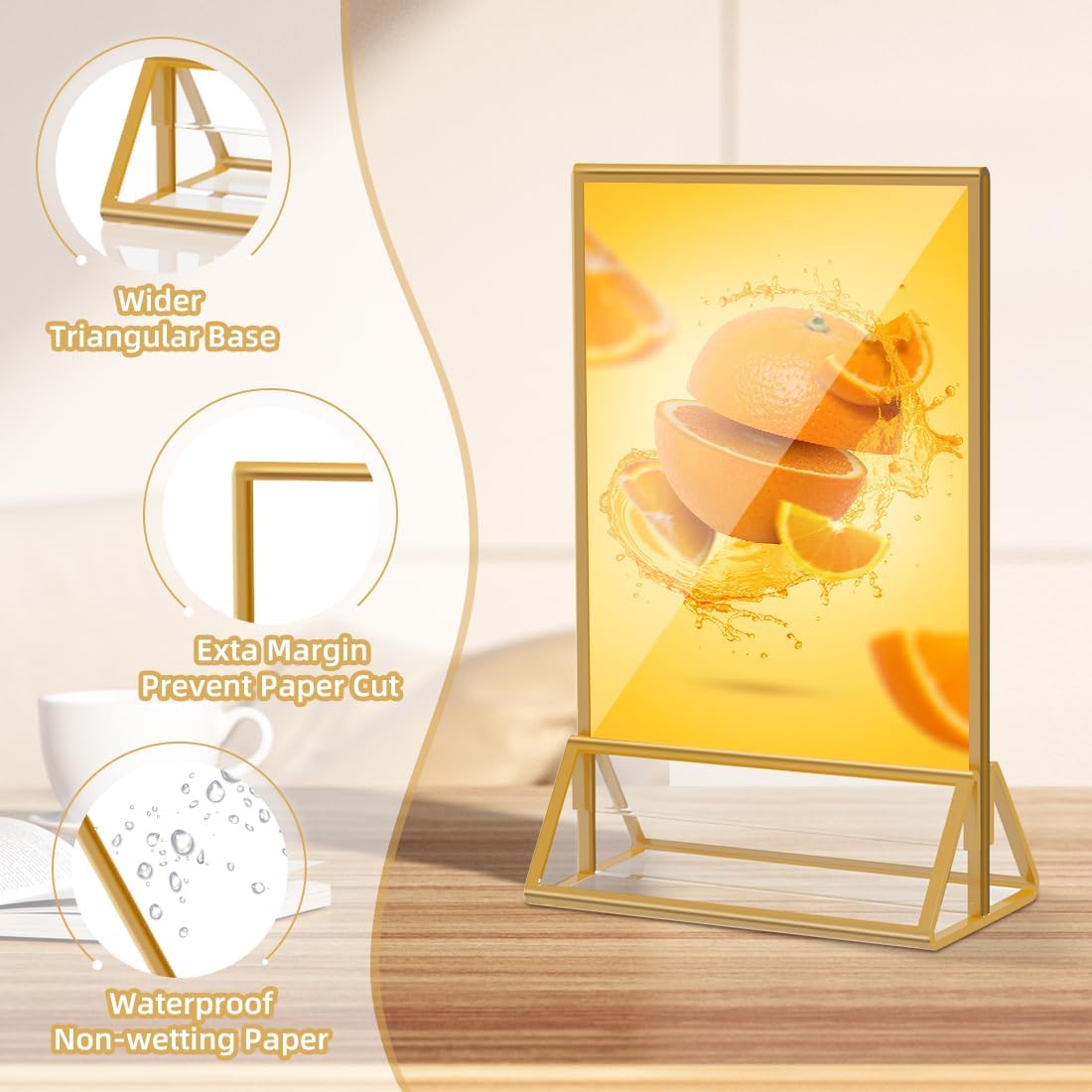 Acrylic Sign Holder 4 x 6 Clear Table Flyer Holder，Plastic Display Stand for Home Office Shop- Exhibition 4 x 6 inches (6pcs)