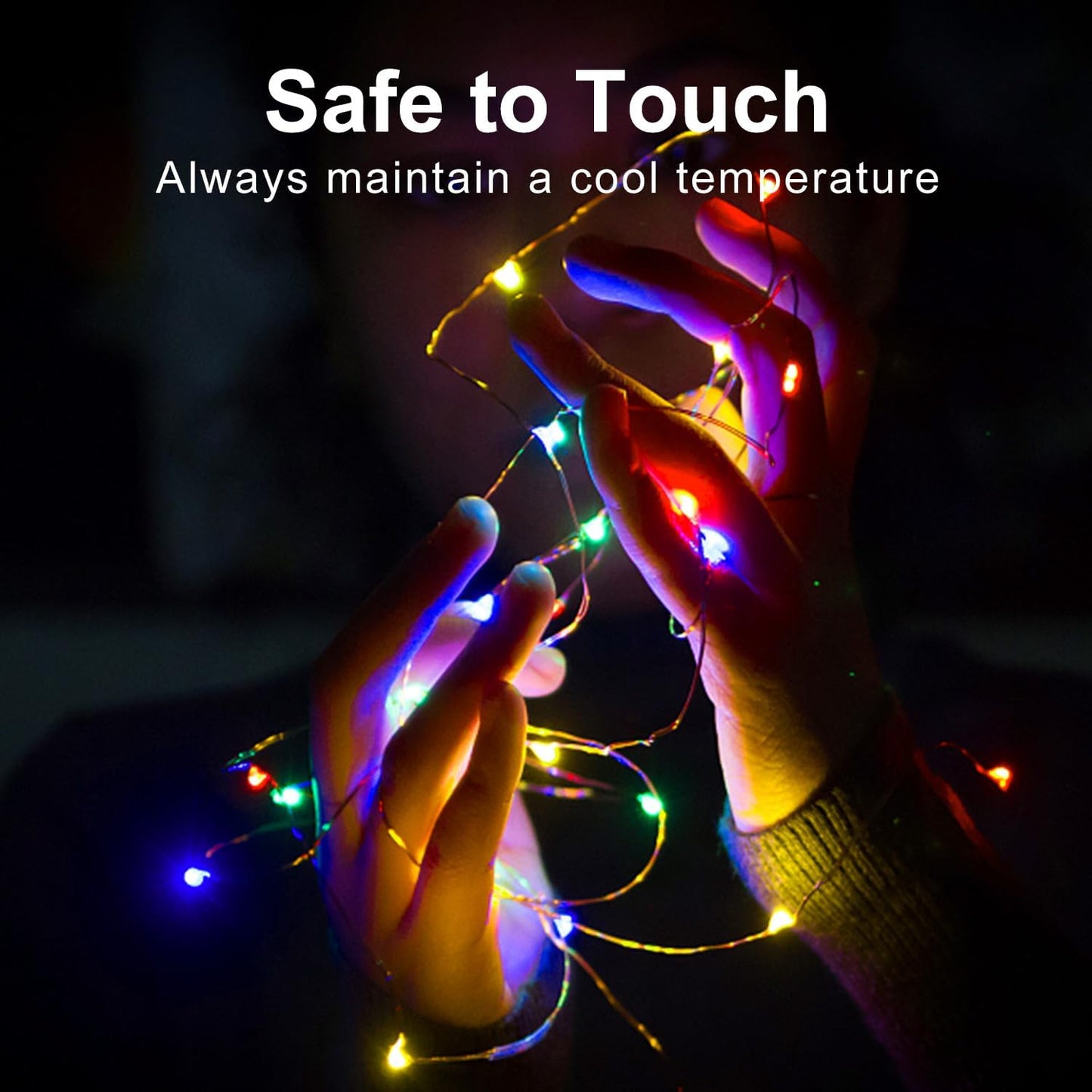 Aogist 24 Pack Fairy Lights 3 Modes 7ft 20 LED Waterproof,Battery Operated Silver Wire Firefly Starry Moon Mini String Lights for Mason Jars Christmas DIY Crafts Wedding Party Bedroom,Multicolor