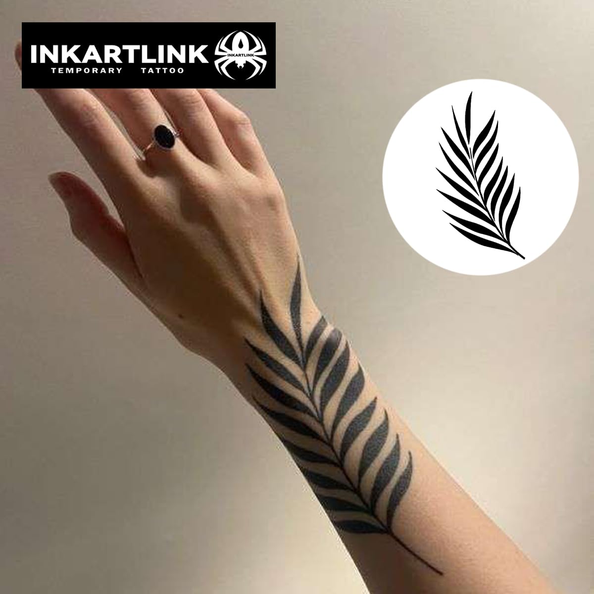 INKARTLINK Tattoo Tech, 2 Sheets Extra Large Semi Permanent Tattoo, Adult Art Design Temporary Tattoos, Lasts 1-2 Weeks, Waterproof, Realistic Look, No Adhesive, No Reflection (Flower)192