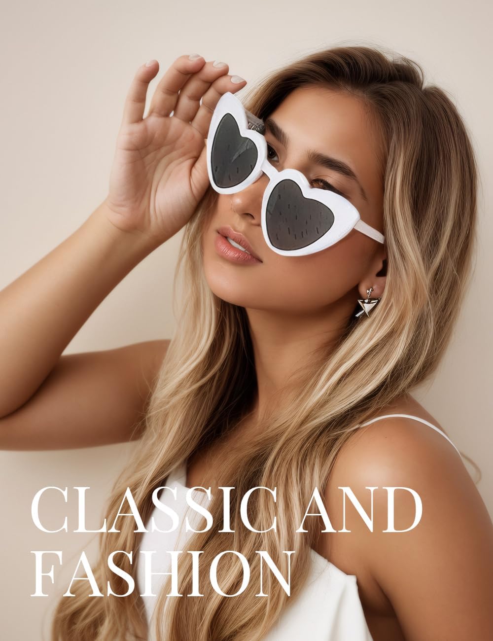 8 Pack Heart Sunglasses Vintage Cat Eye Heart Glasses Retro Bachelorette Bride Sunglasses Bulk for Women