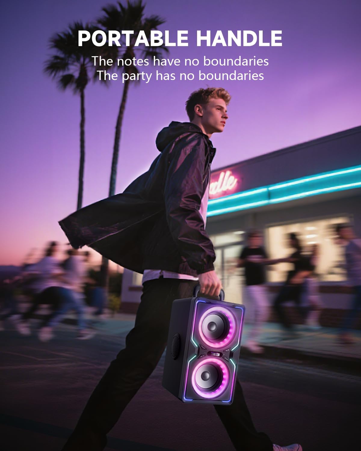 Hotlemon Large Bluetooth Speaker: 240W Peak Powerful Loud Sound with Deep Bass, 15H Playtime, Fast Charge, TWS, Portable Wireless Speakers for Outdoor, Party, Beach, Backyard, Home, Outside (Black)