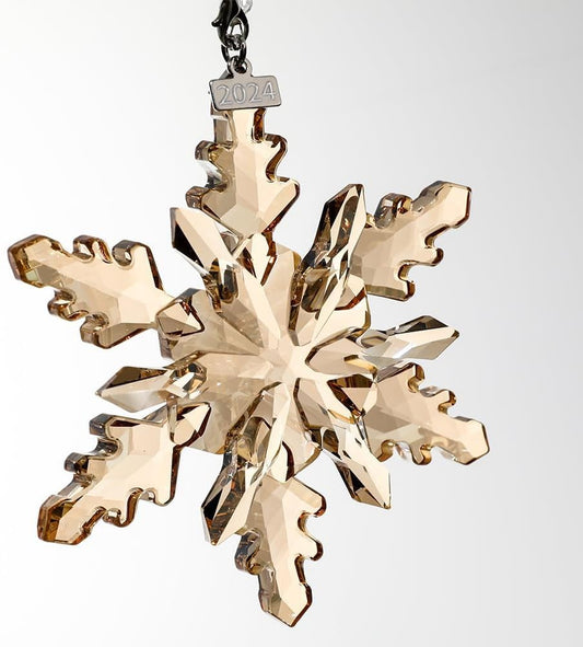 2024 Crystal Snowflake Ornaments Annual Edition Christmas Tree Ornament Home Gifts (2023-Champagne)
