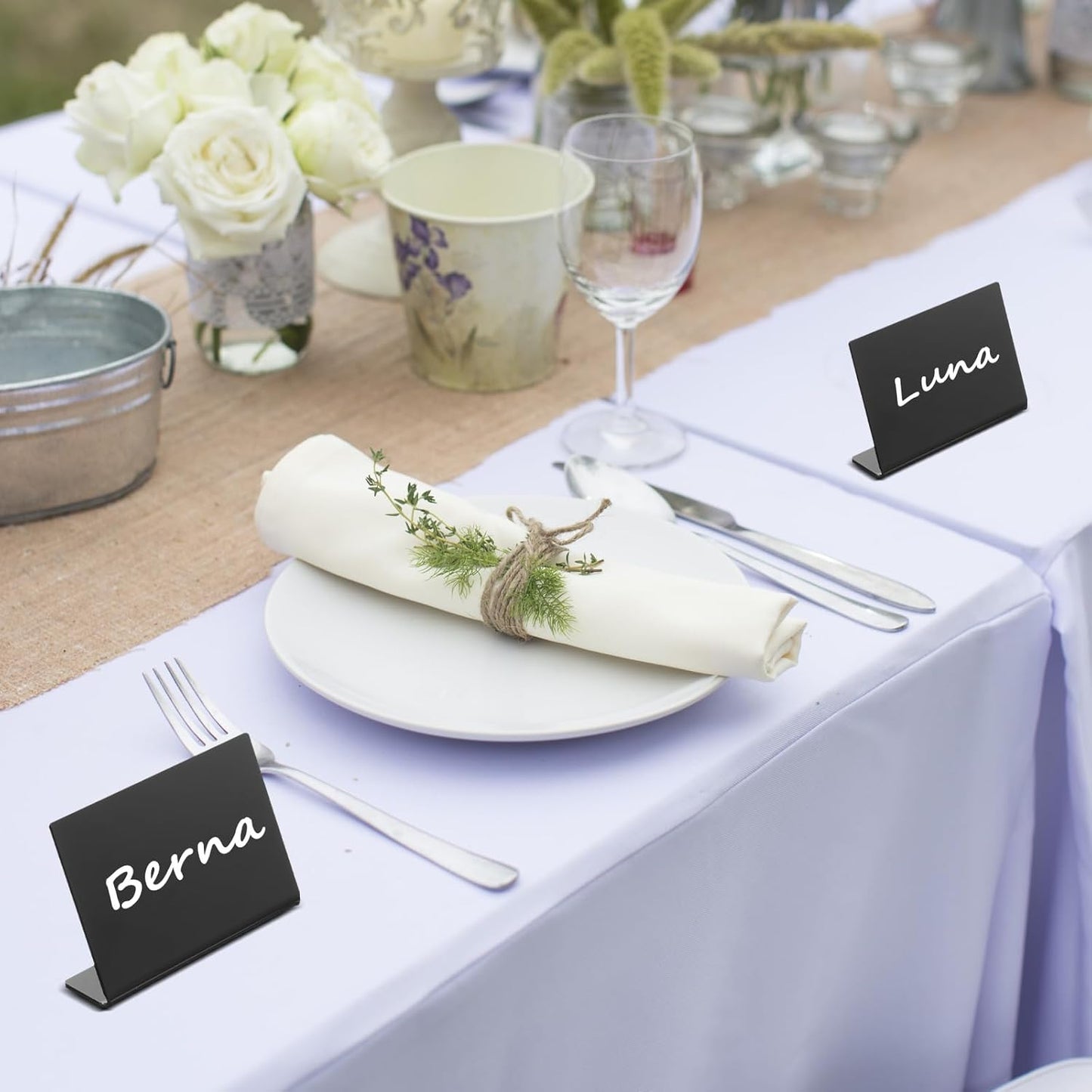 12 Pack Acrylic Mini Chalkboard Signs for Food, Black Mini Tabletop Chalkboard Signs, Small Buffet Chalkboards Signs for Weddings, Birthday Parties, Message Board Signs, Buffet, Bakery and Retail