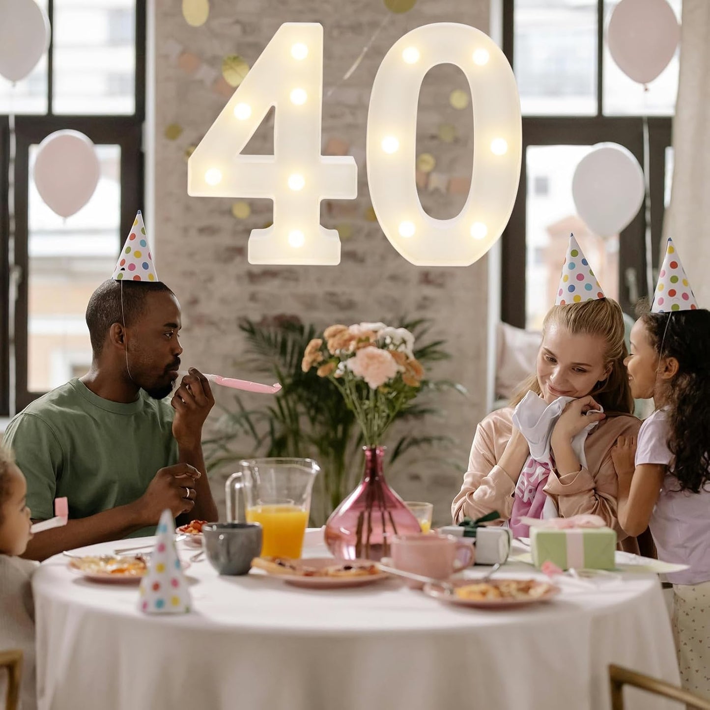 Decorative Led Light Up Numbers, 40th Birthday Decorations, Warm White Led Numbers Lights, Lighted Marquee Number Sign for Sweet 40th Party Decor