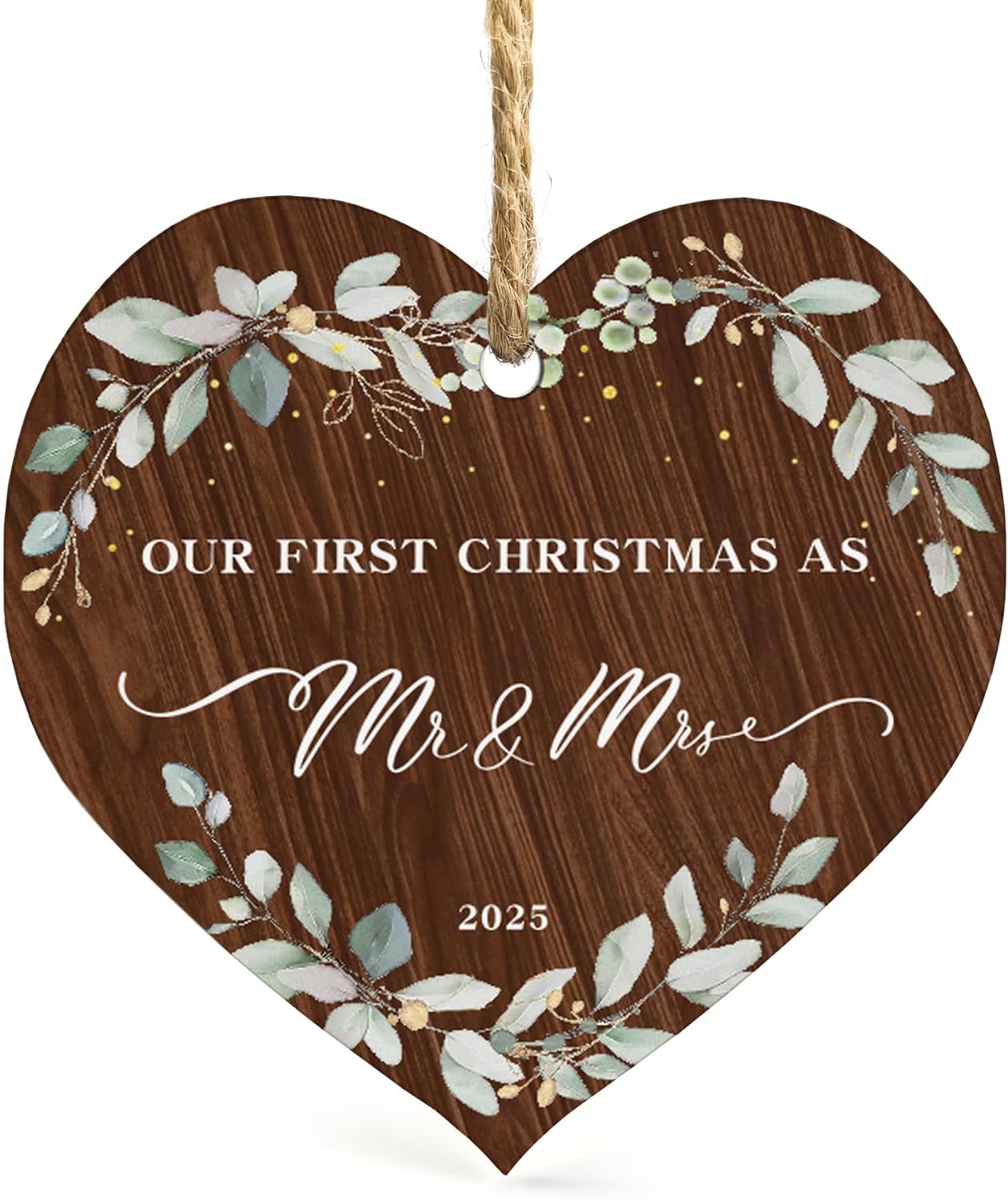 2025 First Christmas Married Ornament,First Year as Mr and Mrs Christmas Hanging Ornament Wedding Decoration for Couple
