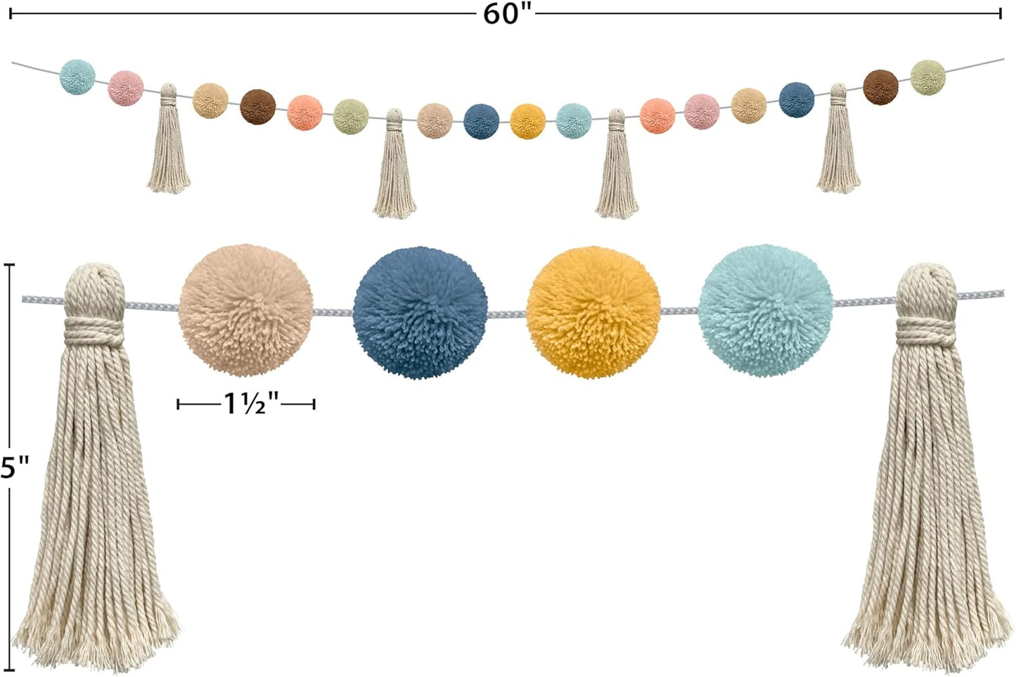 Teacher Created Resources Everyone is Welcome Pom-Poms and Tassels Garland (TCR7157)