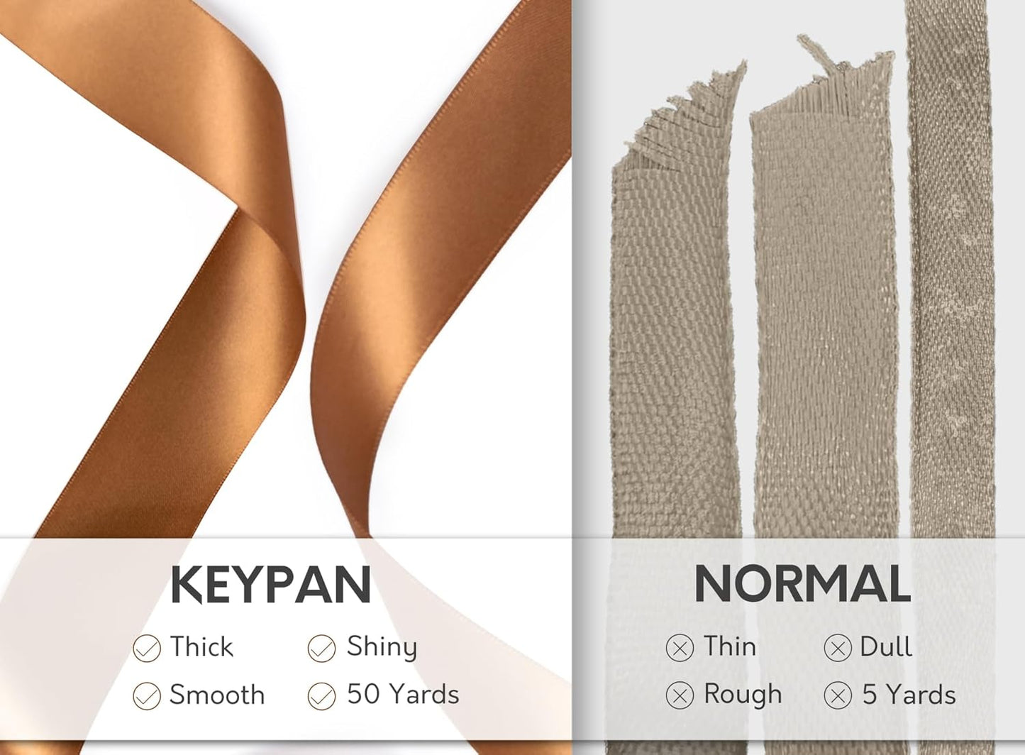 Brown Satin Ribbon 7/8 Inch 50 Yards Double-Faced Polyester Ribbons for Gift Wrapping Crafts Flower Bouquet Wedding Paper Christmas Holiday Decor