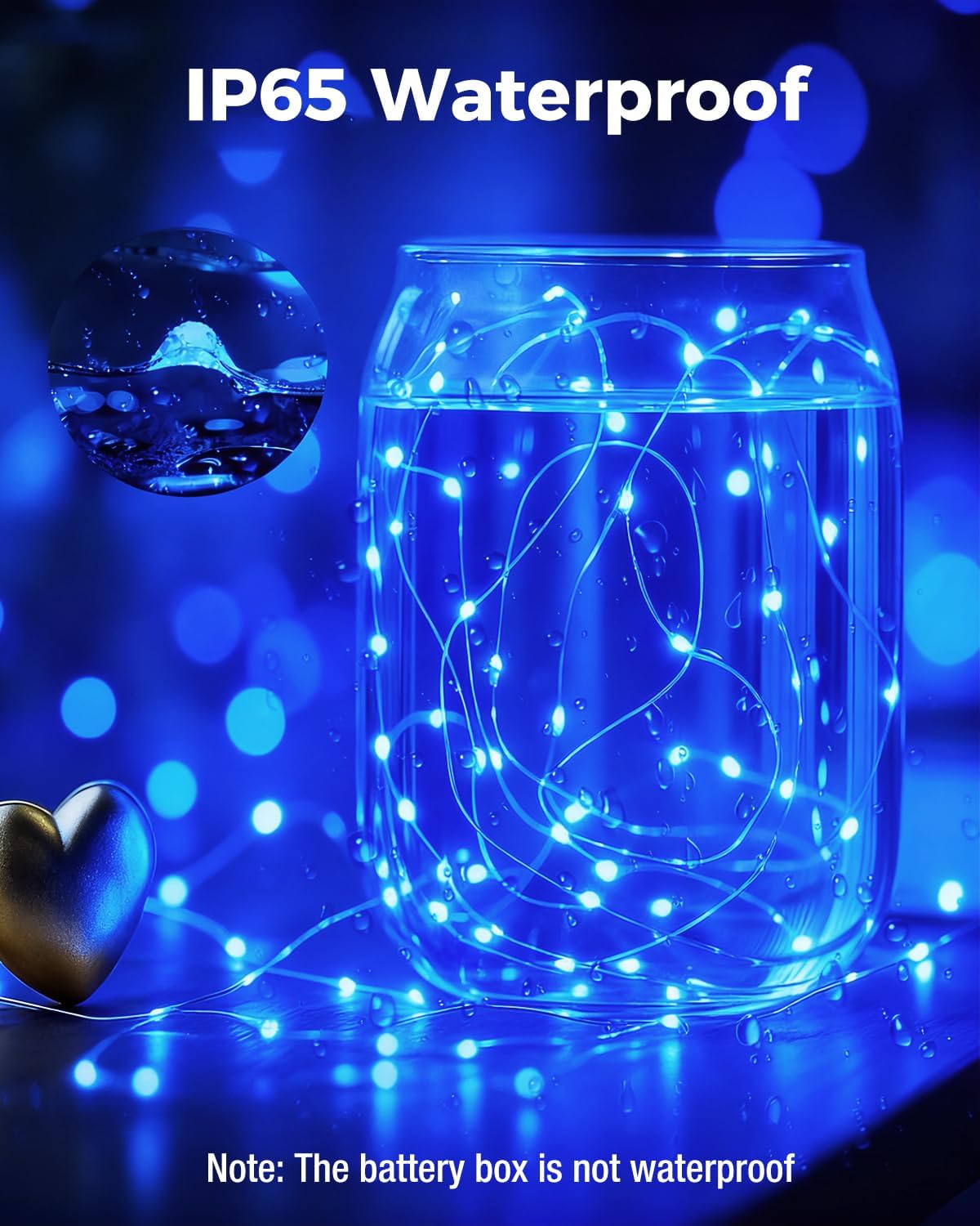 btfarm 12 Pack Fairy Lights Battery Operated, 7FT 20 LED Mini String Lights Waterproof Silver Wire for Mason Jars Centerpiece Table Crafts Bedroom Christmas Decoration, Blue