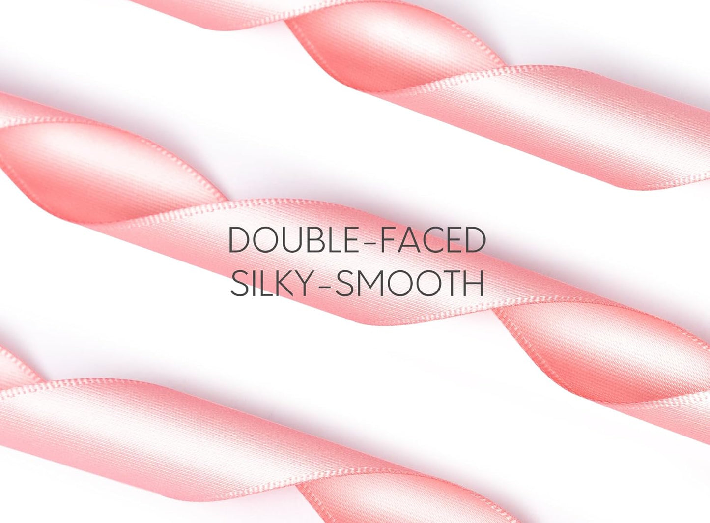 Pink Satin Ribbon 7/8 Inch x 50 Yards Double-Faced Polyester Ribbons for Flower Bouquet Gift Wrapping Party Decor Wedding Invitation DIY Craft