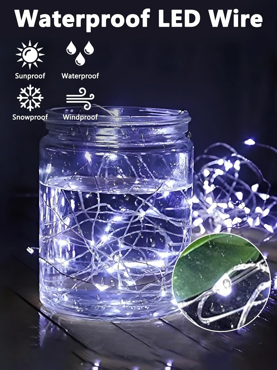 4 Pack Fairy Lights Battery Operated with Remote Control Timer, 26 FT 80 LED String Lights Outdoor Indoor, 8 Mode Twinkle Lights for Christmas Party Wedding Birthday Bedroom Décor (Cool White)