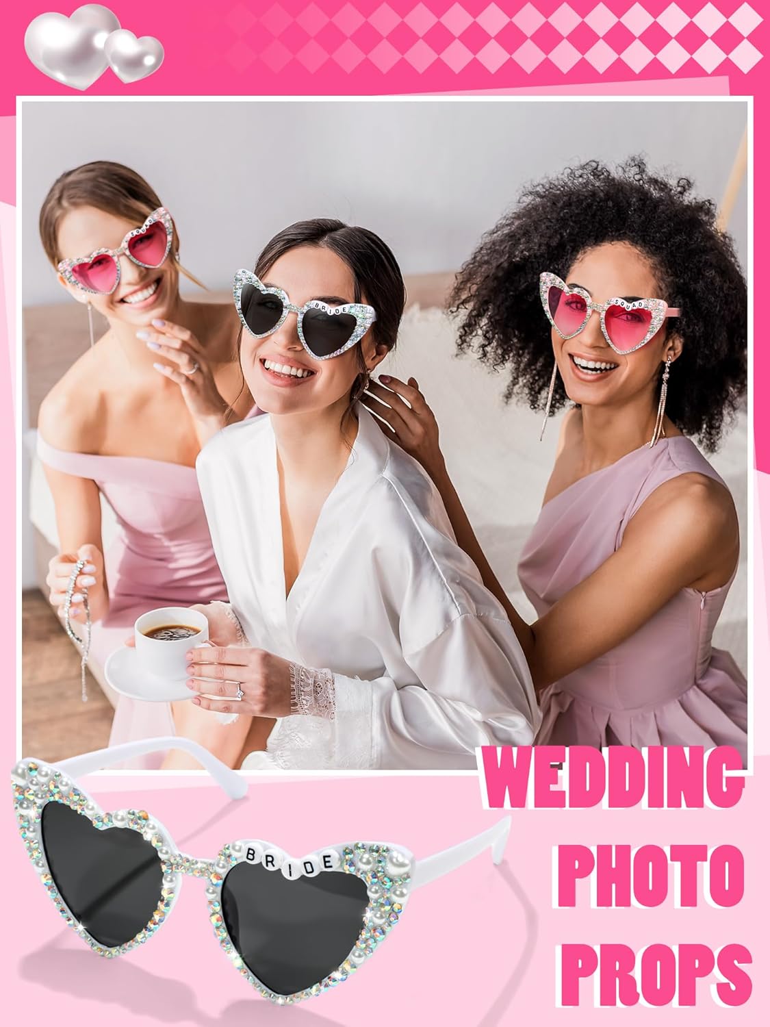 6 Pcs Bride Sunglasses Bachelorette Sunglasses Party Favors for Bridesmaids for Wedding Party Bride to Be Gifts