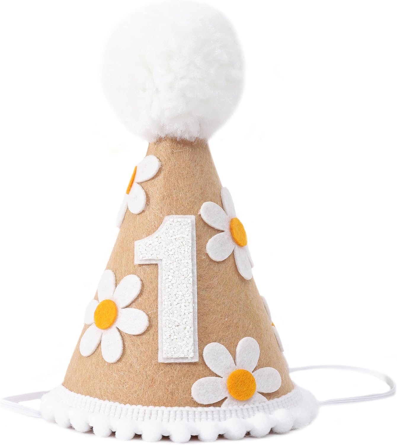 WAWUO Sweet Daisy Themed Birthday Hat - Party Decorations for Baby Girl or Boy's First Birthday