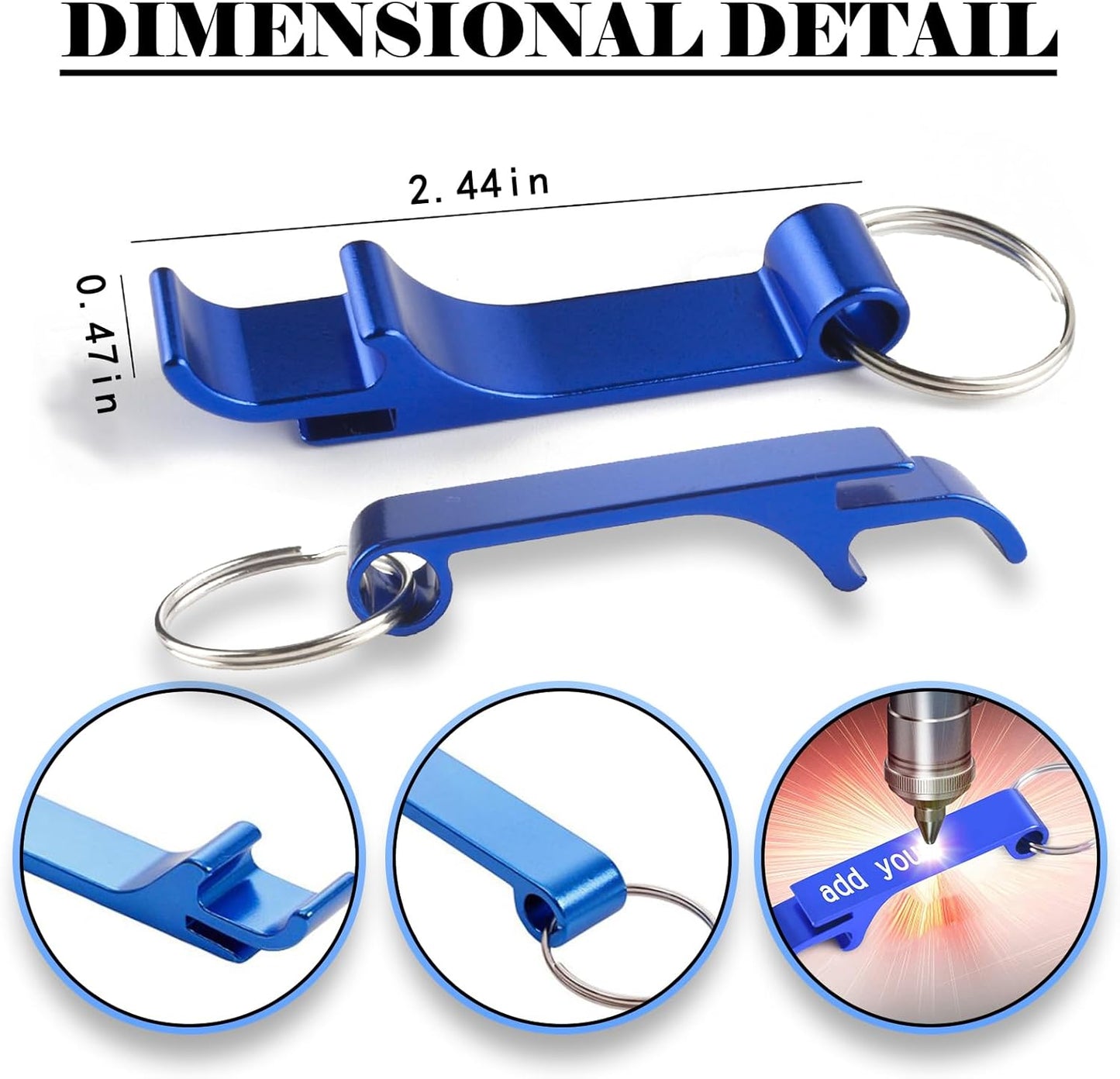 50pcs Personalized Bottle Opener Keychain Bulk Custom Engraved Text/Logo Keychains Customized Beer Bottle Opener for Bar, Graduation,Party,Wedding Favors Gift (50pcs)