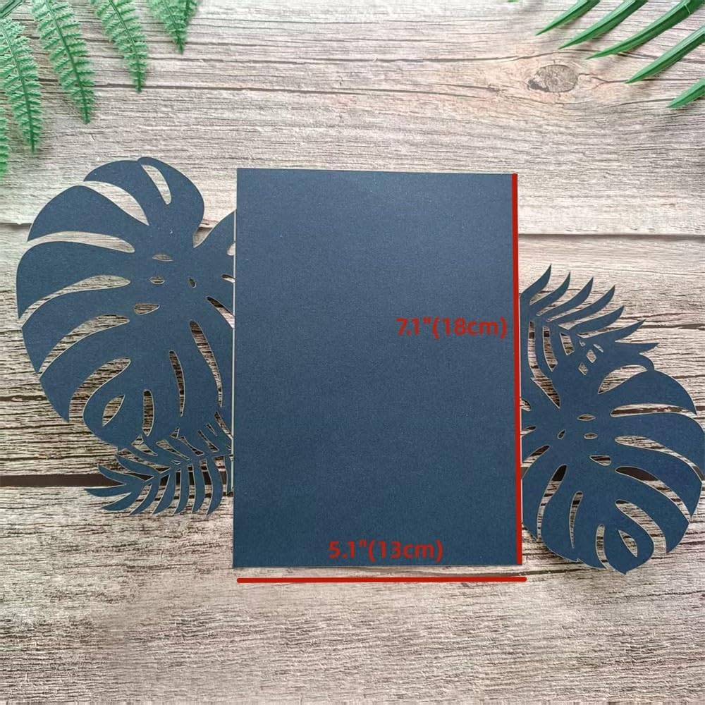 Navy Blue Laser Invitation Card, Palme Invitation Jacket for 5X7 card, Fit for Wedding Engagement Birthday Celebration Party 20 Sets (navy blue)