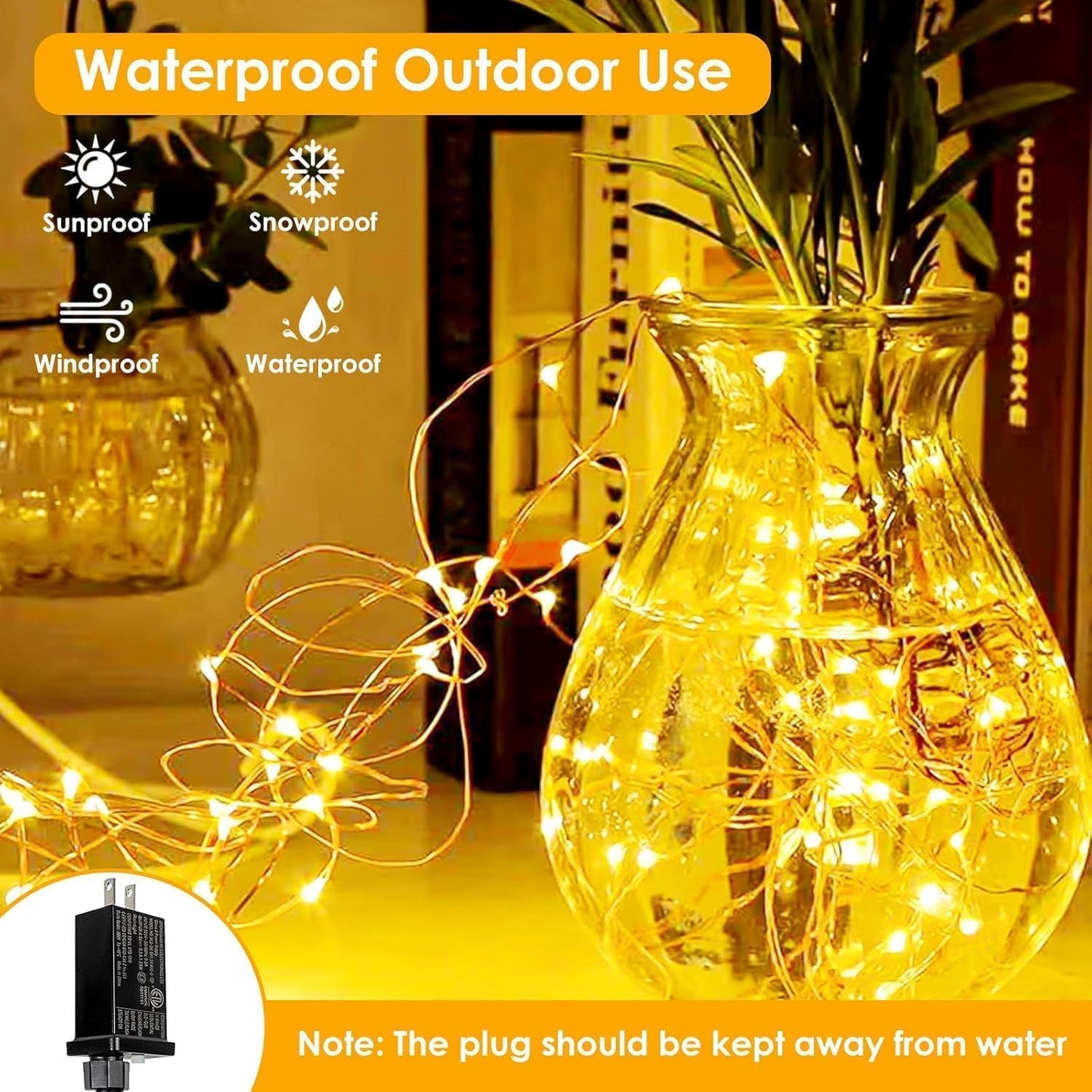 Warm White ⇋ Multicolor 66Ft 200LED Fairy Lights Plug in with Remote, Waterproof String Lights Outdoor 8 Modes Bedroom Decor, Twinkle Light for Girl's Room Garden Christmas Decorations