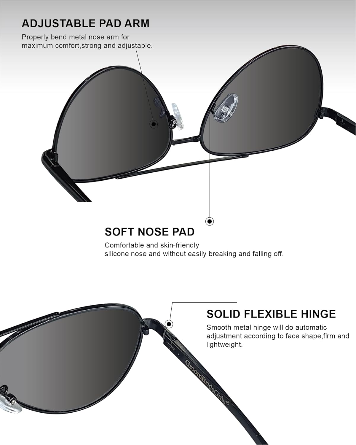 Bride and Groom Polarized Sunglasses for Wedding – UV400 Protection, Lightweight & Stylish Couple Sunglasses