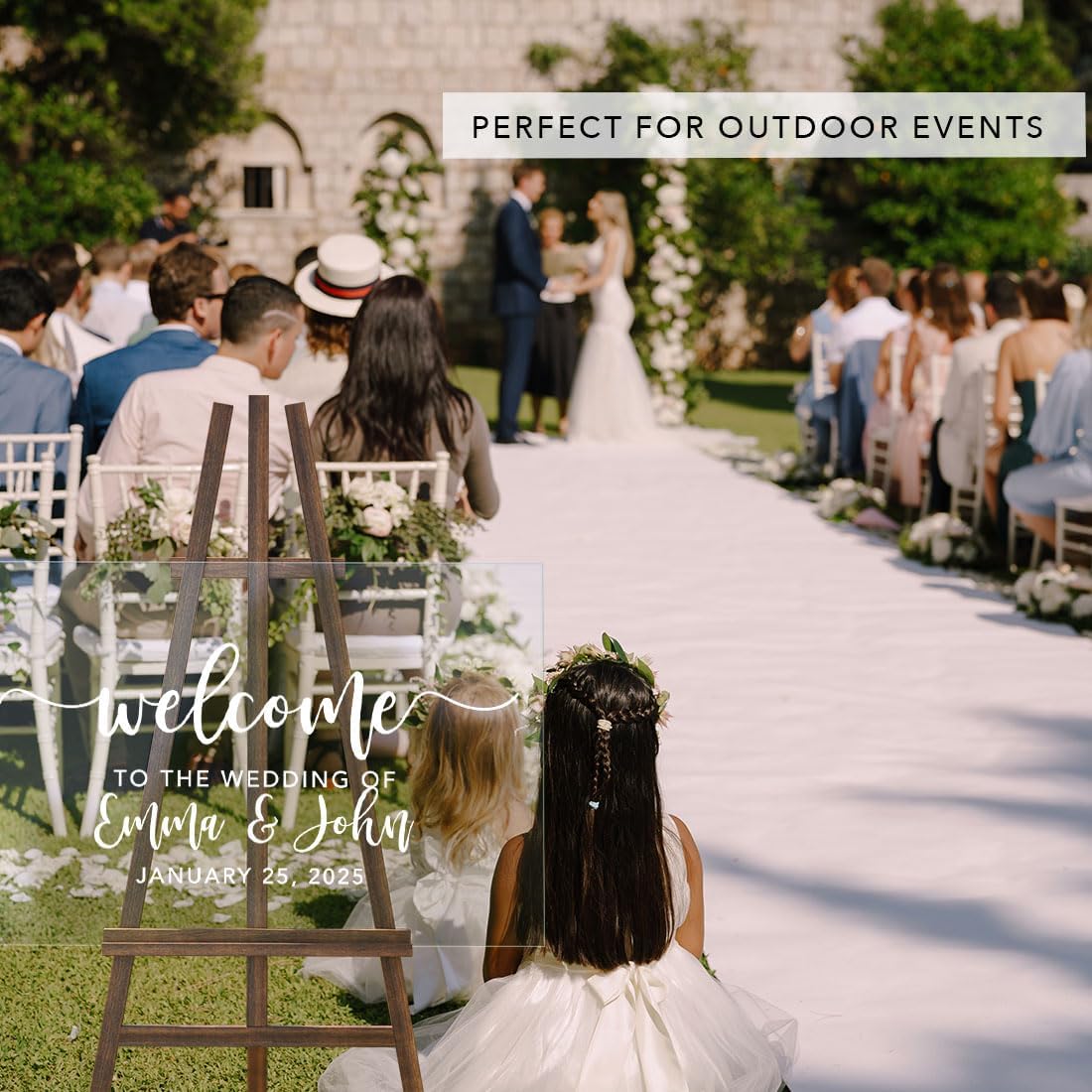 Andaz Press Custom Large Wedding Acrylic Sign, 16 X 24 Inches, Script Welcome, Personalized Sign, Welcome Sign For Modern Wedding Theme Wedding Welcome Sign Bienvenidos A Nuestra Boda