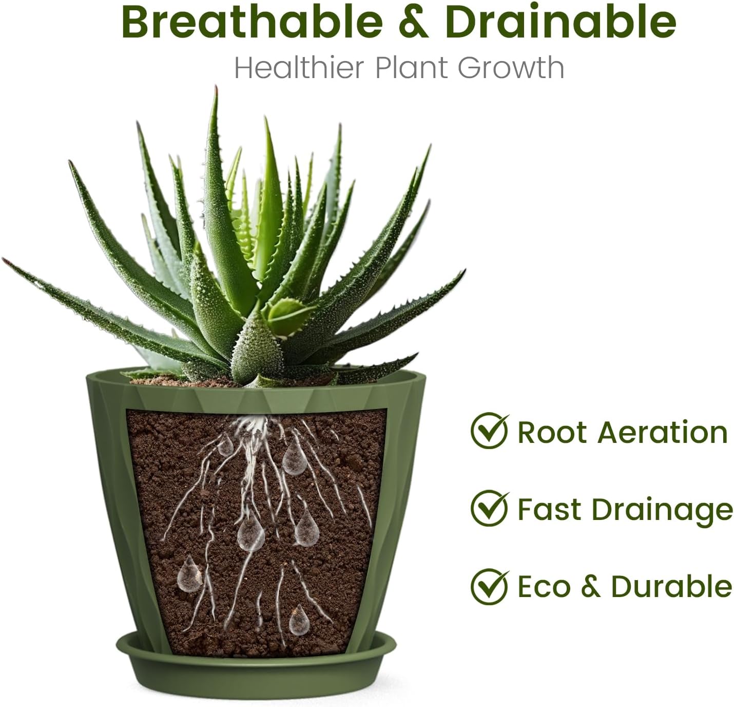 4 Inch Small Pots for Plants, 6 Pack Waffle Texture Small Plant Pots for Succulents, Plastic Planter with Drainage Holes and Saucers for Indoor Outdoor Plants, Flowers, Herbs, Seedlings, Colorful