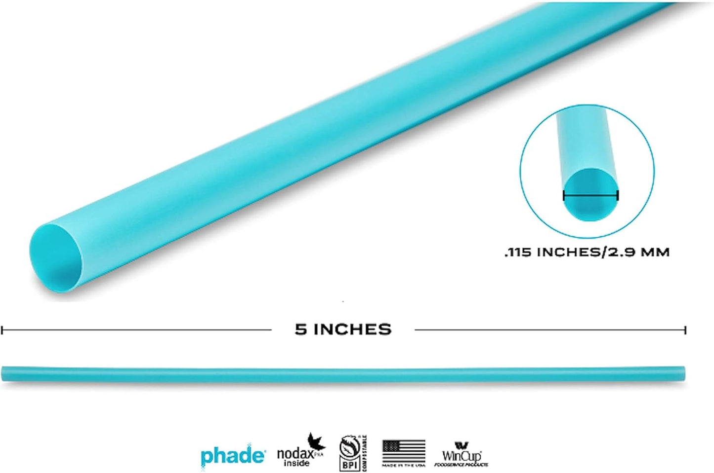 phade Eco-Friendly Cocktail and Coffee Straws/Stirrers 6,000 Count - Sustainable Marine Biodegradable Compostable Stirrer, 6 Pack