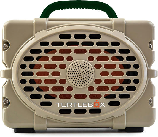 Turtlebox Original Gen 3: Portable Outdoor Bluetooth Speaker – Ultra-Loud (120dB), Waterproof (IP67), Rugged, Impact-Resistant, 3-Day Battery | Party Mode: Unlimited Pairing Stereo, Tan/Dark Green