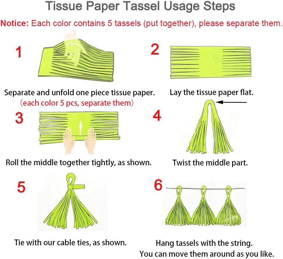 Shiny Tassel Garland Tissue Paper Tassels Banner Decoration for Birthday Party, Bridal Shower, Table Decor, Metallic Gold+Tan+Ivory, 15 pcs