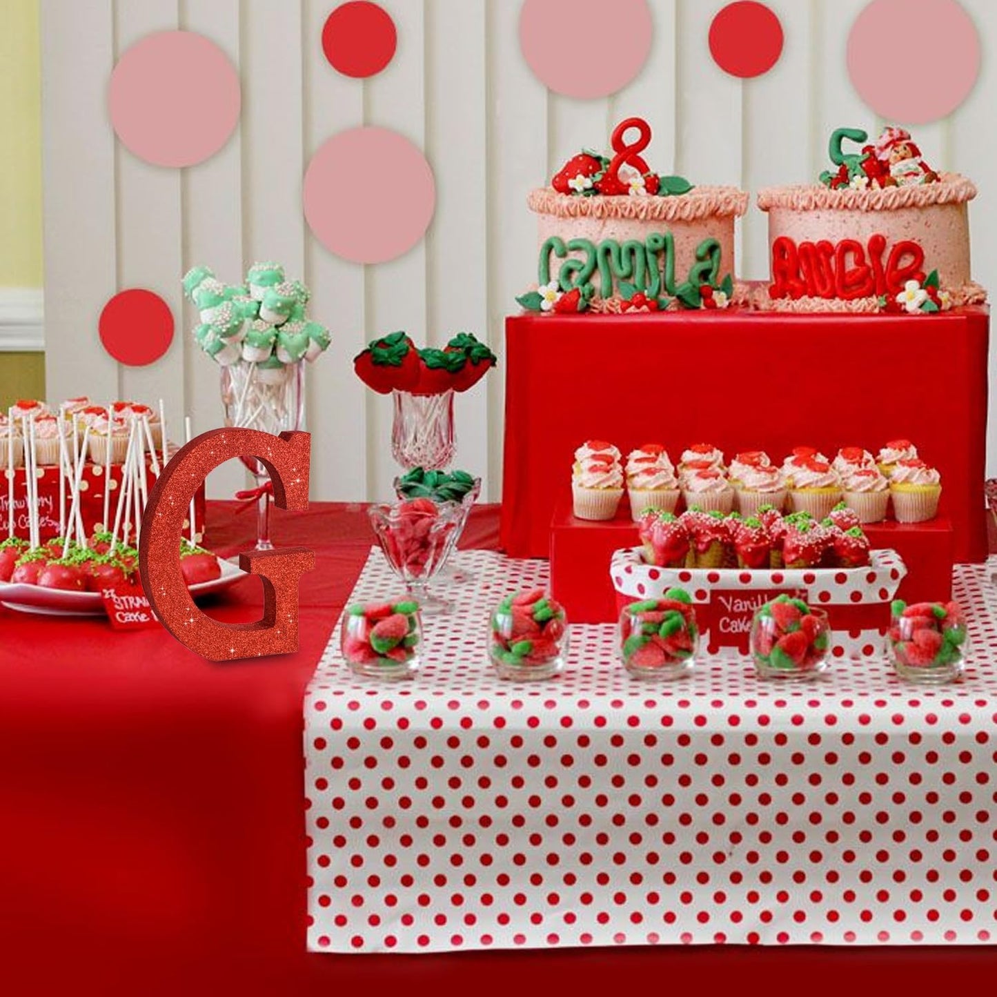 TONIFUL 8 Inch Red Glitter Letter G Table Centerpiece A-Z Red Birthday Party Decorations,Red Alphabet G for Birthday,Chrismas,Graduation,Bridal Shower,Wedding,Anniversary Party Supplies