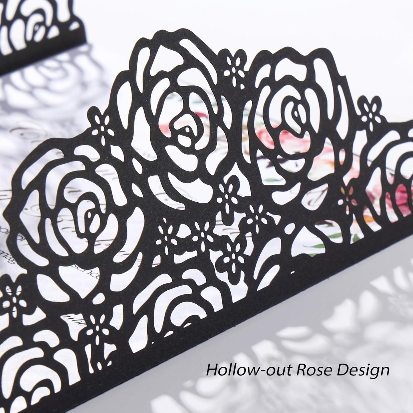 50pcs Black Wedding Invitation Kit Butterfly Laser Cut Invittations Pocket with Blank Inner Sheets and Envelopes for Wedding Anniversary Quinceañera Birthday Party Invites 4.9x7''