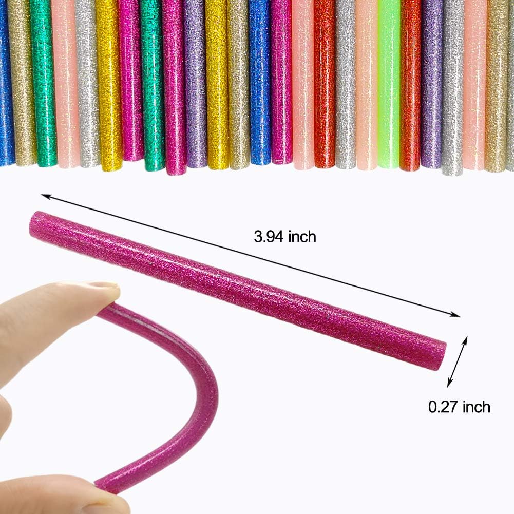 Glitter Hot Glue Sticks for Hot Glue Gun 14 Colors 84 Pack Bulk Colored Glitter Glue Stick for Mini Glue Gun Sticks 7mm 100mm Mini Glue Sticks for DIY Art Craft Repair Colored Hot Glue Gun Sticks