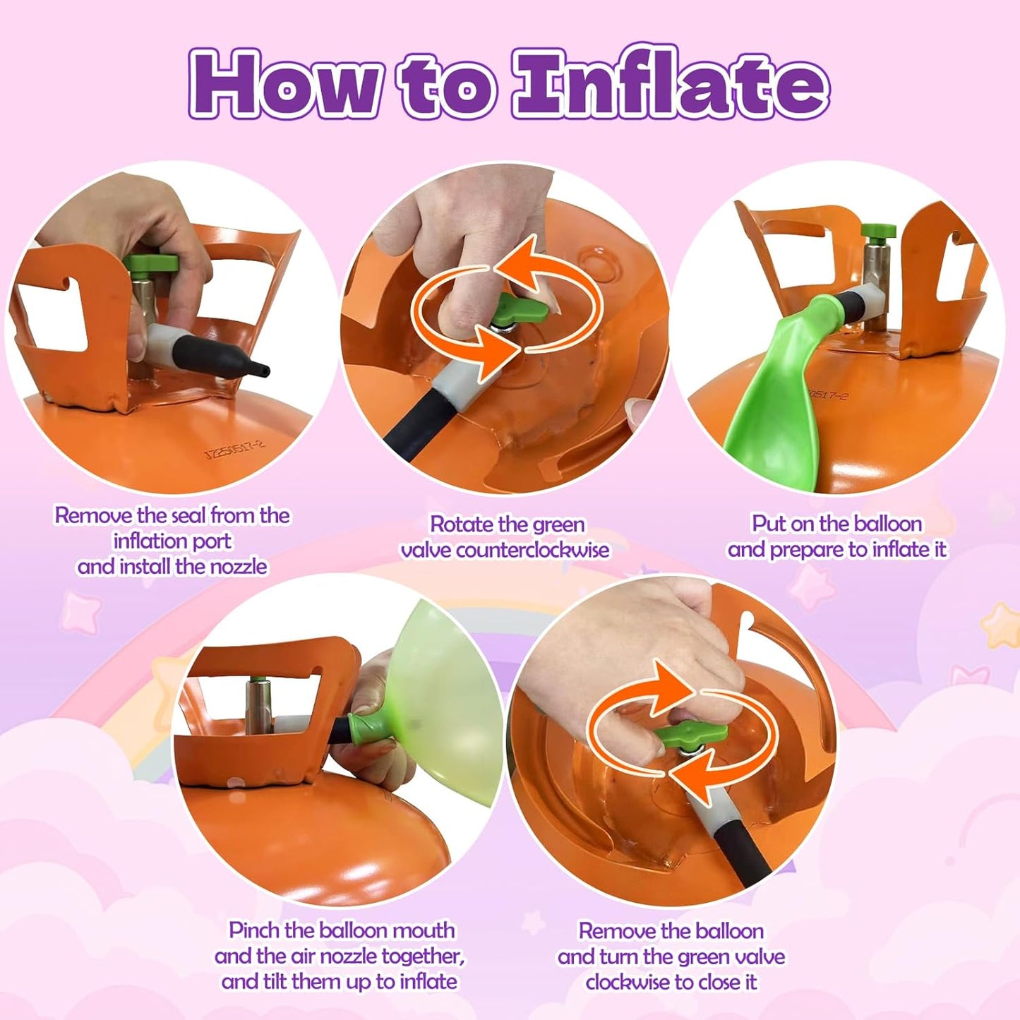 9Line 13L Helium Tank Up To 50 Latex Balloons,Helium Tank For Balloons At Home,50 12-Inch Pink&Purple Latex Balloons, 6Foil Balloons, 1Happy Birthday 5.9X3.6Ft Backdrop, 8 Accessory Tools