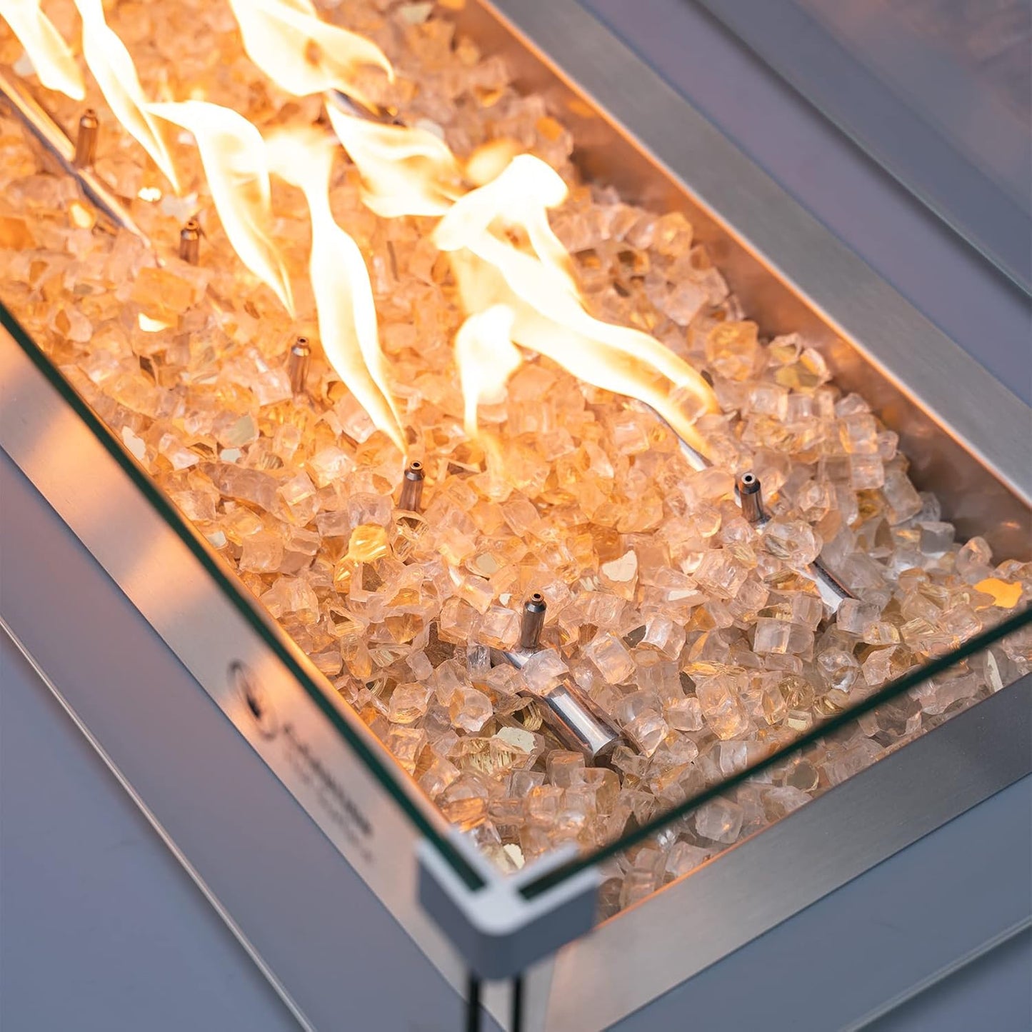 Stanbroil 10-Pound Fire Glass - 1/4 inch Reflective Tempered Fire Glass for Fireplace Fire Pit, Gold Reflective