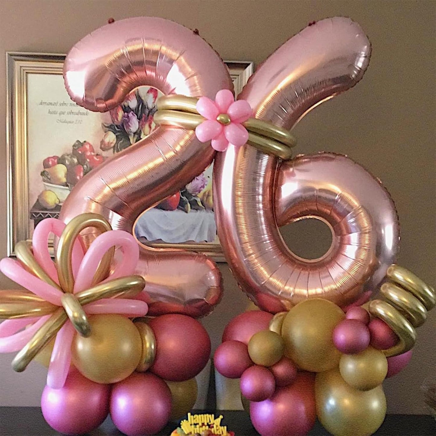 Rose Gold Foil Balloon Number 6, 40'' Giant Self Inflating Number Balloons Set 0-9, Large Number 6 Helium Balloon for Girls Women 6th Birthday Graduation Anniversary Party Decorations Supplies