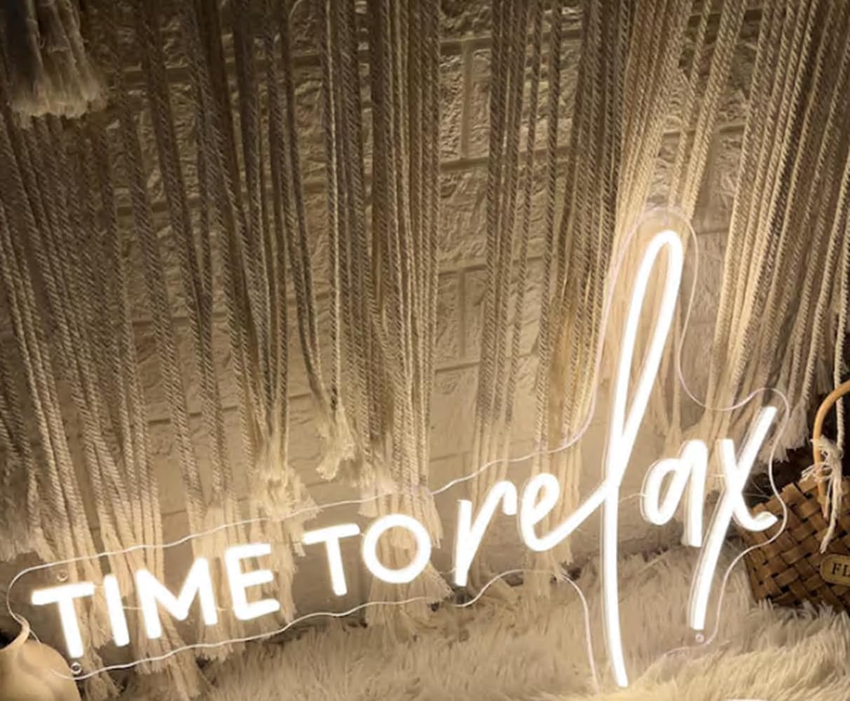 Time To Relax Neon Sign, Custom Bathroom Decor LED Neon Light Bedroom Beauty Salon Spa Shop Manicure Bar Home Wall Decor Foot Care Wall Art USB Size:17X10inches