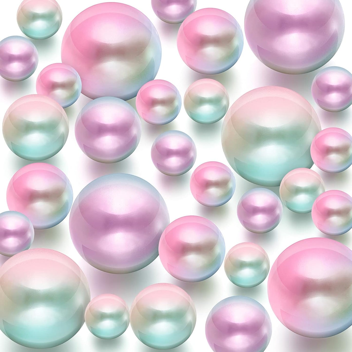150 Pieces Vase Filler Faux Pearls Vase Makeup Beads No Hole Gloss Bead Mixed Sizes Round Pearl for Home Party Wedding Decor, 8/14/20 mm(Mixed Color)