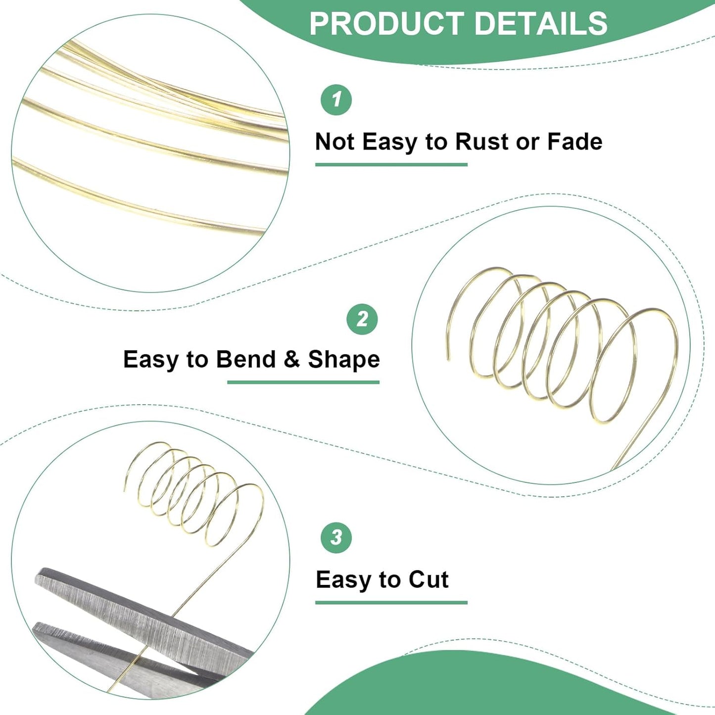 2-Rolls 0.4mm Jewelry Wire, 26 Gauge 328FT Craft Wire Copper Beading Wire for Jewelry Making/Planting/Weaving/DIY Crafting, Soft Metal Wires [100M, Light Golden]