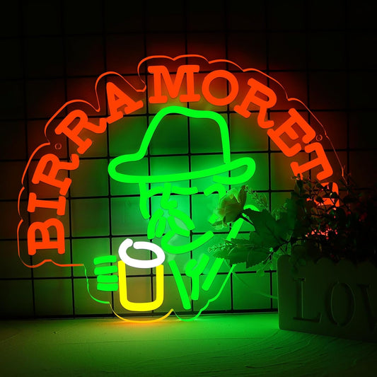 Beer Neon Sign Italian Italy Beer Retro LED Neon Sign for Wall Decor for Man Cave Light Up Sign for Bedroom Home Bar Shop Pub Bistro Party Hotel Game Room Decor Gifts